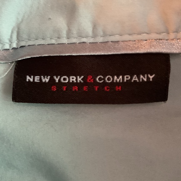 New York & Co blue button up shirt. 3/4 length sleeves.  Dart details. Size M - Picture 2 of 12